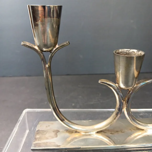 Candelabra Silver Plated Natural Patina Candlestick Holder Wm.A ROGERS Canada - Picture 11 of 12